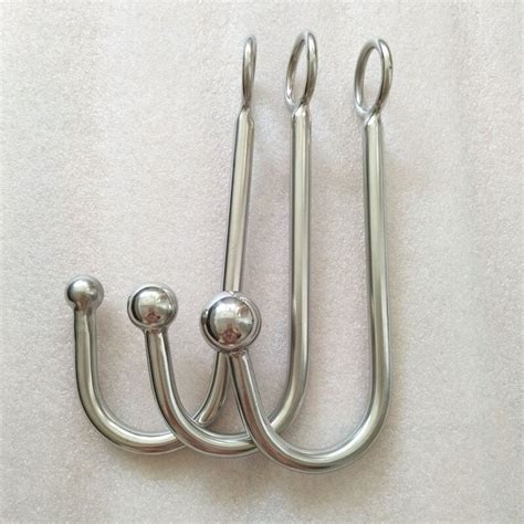 Stainless Steel Metal Different Size Ball Anal Hook Sex Toys For Woman