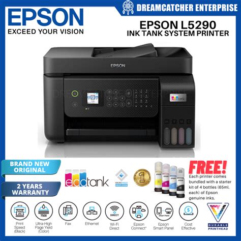 Epson L5290 Ecotank Wi Fi All In One Inkjet Printer Print Scan Copy Fax With Adf Brand New