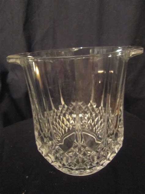 Reduced 50 Vintage Clear Crystal Diamond Cut Ice Bucket Large