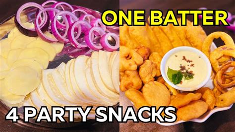 Yummy Veggie Party Snacks With Just One Batter Partysnacks Vegetarian