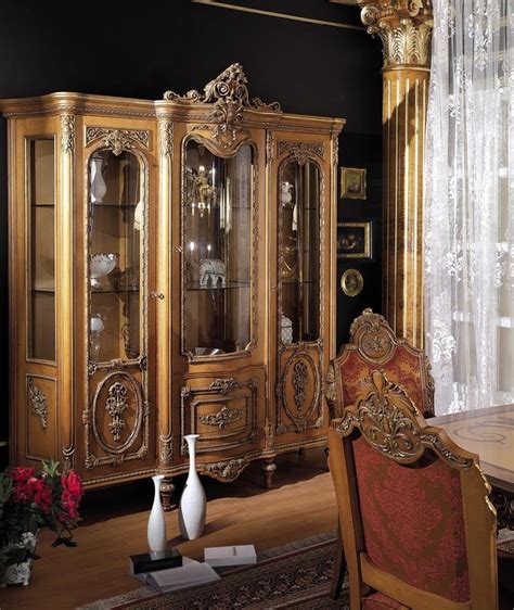 Finishes can be in all tones, from very light to dark. Italian Furniture style, Veronica Showcase 3 Door, made of ...