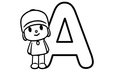 An Alphabet With A Cartoon Character Standing In Front Of The Lettera