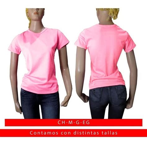 Playera Para Sublimar Dry Fit Rosa Mujer Cuello Redondo 5700 En