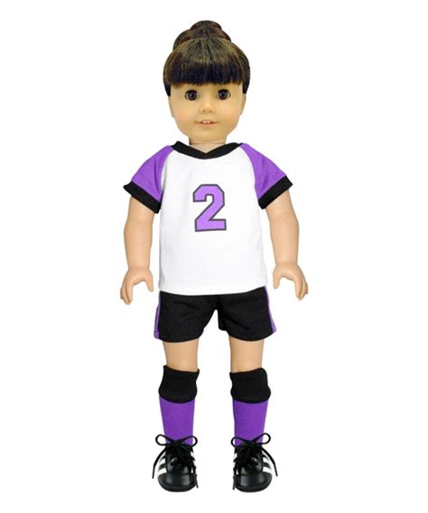 take a look at this white and purple soccer outfit for 18 doll today soccer outfit doll