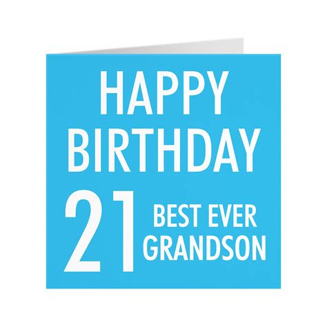 Grandson 21st Birthday Card Happy Birthday Etsy Uk