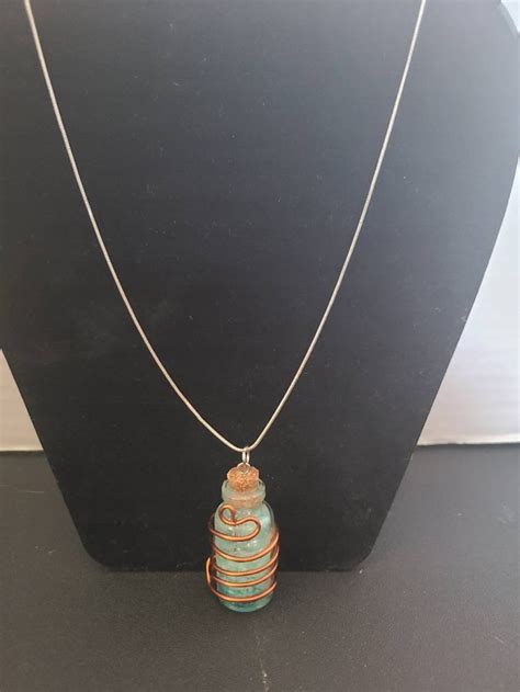 Glowing Wire Wrapped Bottle Necklace Etsy