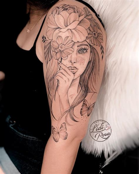 Arriba 94 Foto Tatuaje De Silueta De Mujer Con Flores Cena Hermosa