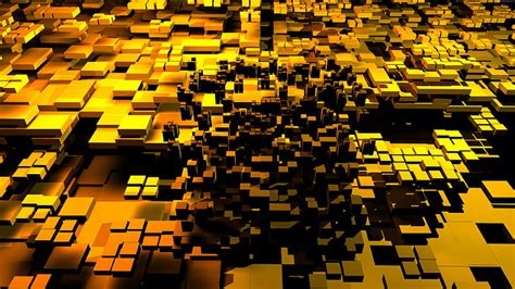 1920x1080px Free Download Hd Wallpaper 3d Cube Yellow Background