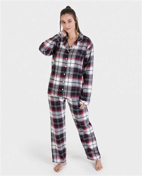 Pijama Completo De Mujer De Algodón Con Estampado De Cuadros · Moda · El Corte Inglés
