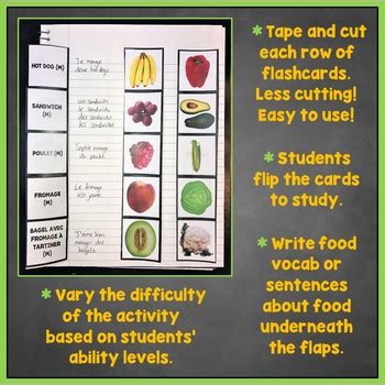 French Food Flashcards, Fruit, Vegetables, Interactive Notebook, La ...