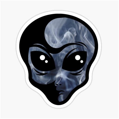 Smoky Alien Head Sticker For Sale By Buzzyspacebee Redbubble