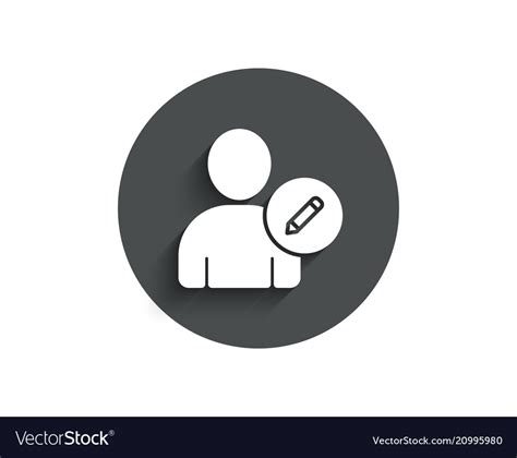 Edit User Simple Icon Profile Avatar Sign Vector Image