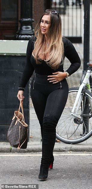 Lauren Goodger Exhibits Her Hourglass Curves In Plunging Top And Leather Trimmed Leggings