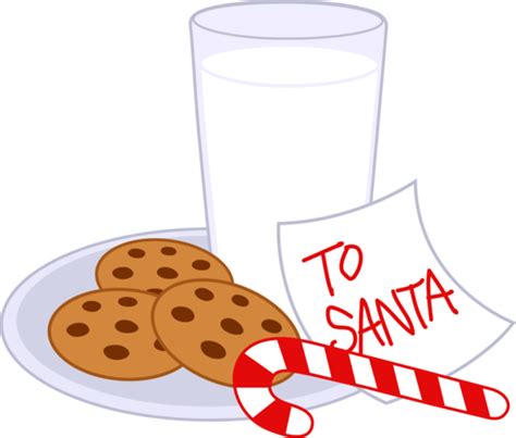Christmas cookies cute digital clipart. Cookies and Milk For Santa Claus - Free Clip Art