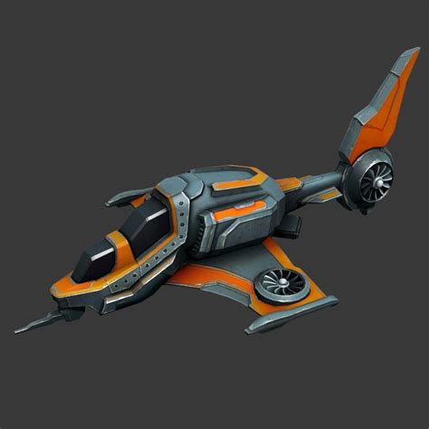 3d model sci fi spaceship low poly vr ar low poly cgtrader