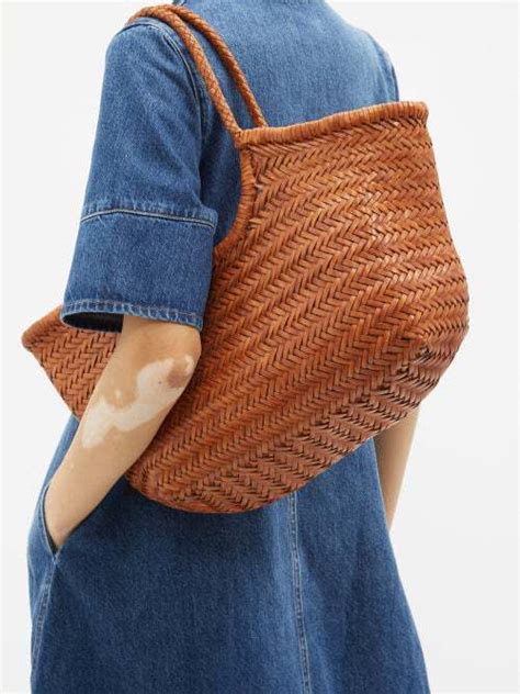 Dragon Diffusion Dragon Diffusion Nantucket Woven Leather Basket Bag