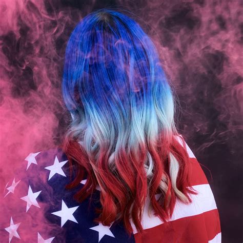Red White And Blue Shineline By Ashpaintshair Using Manic Panic