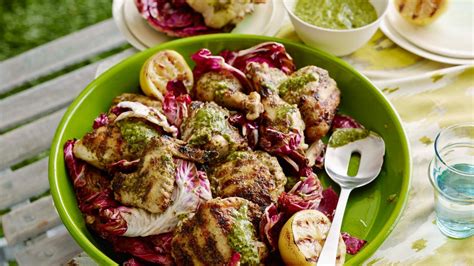 Grilled Chicken With Garlic Herb Dressing And Grilled Lemon Recipes