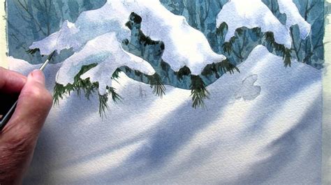 How To Paint Snow Painting Snow Art Tutorials Watercolor Watercolor