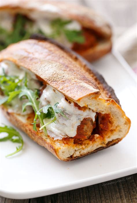 Spicy Italian Meatball Sandwiches Love And Olive Oil