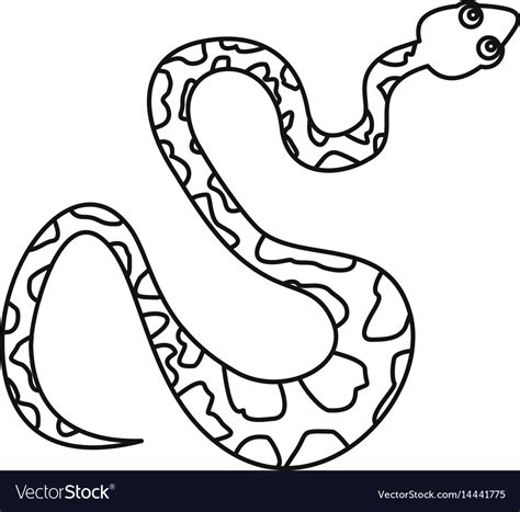 Black Spotted Snake Icon Outline Style Royalty Free Vector