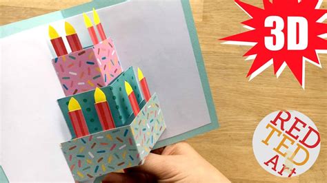 Easy Pop Up Birthday Card Diy Red Ted Arts Blog