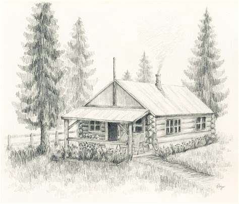 Log Cabin Drawing At Getdrawings Free Download
