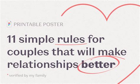 Printable Poster 11 Rules For Couples That Improve The Relationship