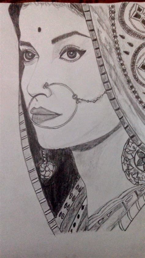 Niknet Arts Pencil Sketch Of Indian Girl