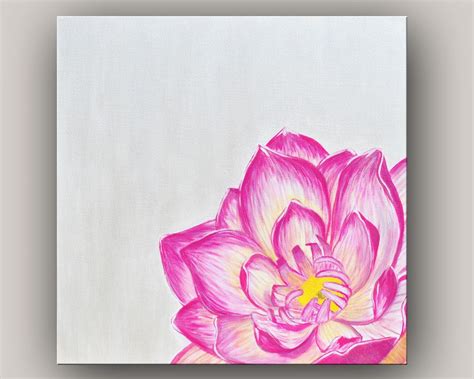 Don't settle for a print, poster, giclee or canvas transfer own a top quality modern canvas art at 50. Modern Art Pink Lotus Flower Painting by ...
