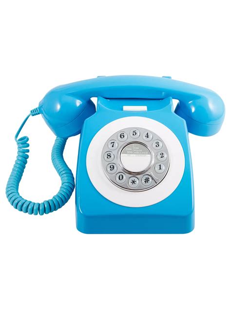 Gpo 746 Retro Rotary Phone Neon Blue At John Lewis And Partners