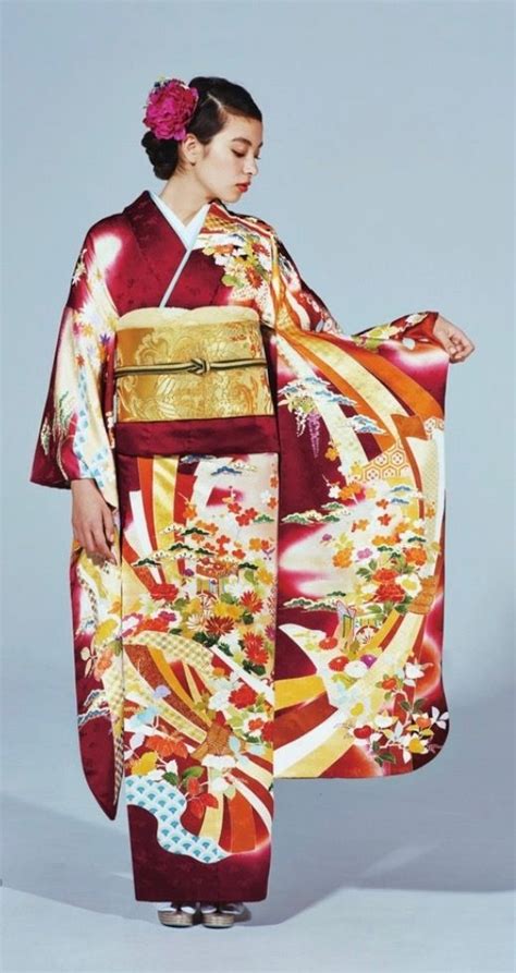 振袖 Traditional Japanese Traditional Outfits Kabuki Costume Japanese Kimono Kimono Top