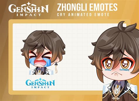 Zhongli Genshin Impact Cry Emote Genshin Impact Twitch Animated Emote