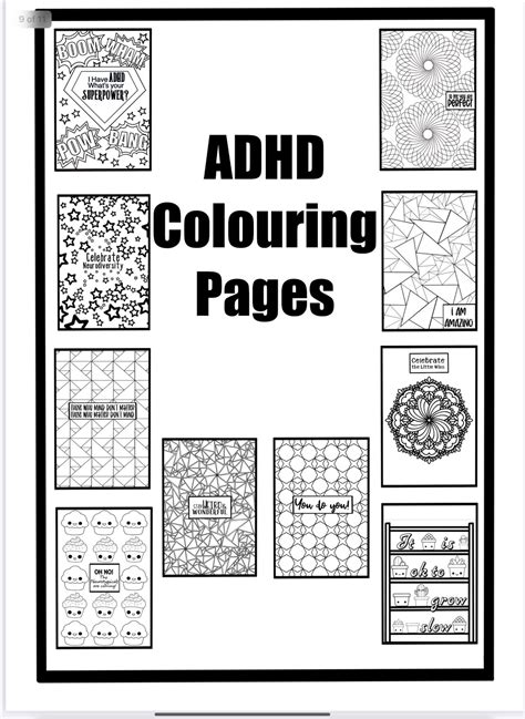 ADHD Digital Download Colouring Pages Pdf Neurodiverse | Etsy