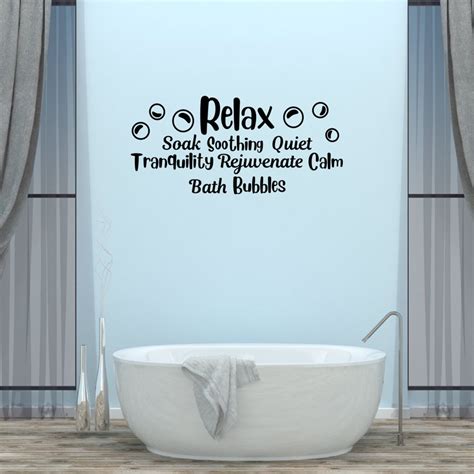 Relax Spa Bathroom Rules Lettering Bath Word Vinyl Decor Decal Wall Art
