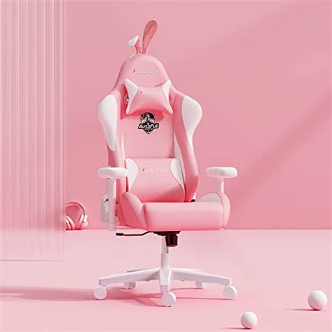 Autofull C2 Pink Bunny Gaming Chair Cute Kawaii Gamer Chair For Girl Ergonomic Computer Gaming