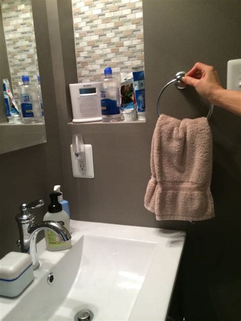 This height provides adequate space below the bar for the towels to hang freely while ensuring it is easily accessible. Where to hang towel ring?
