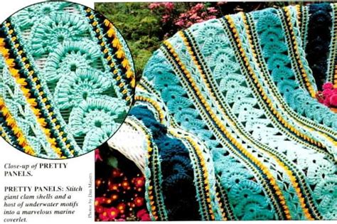 Vintage Crochet Pattern Mile A Minute Panel Afghan Throw Etsy In 2021