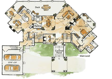 Plan 11598kn 6 Bed Mountain Retreat With Porte Cochere How To Plan