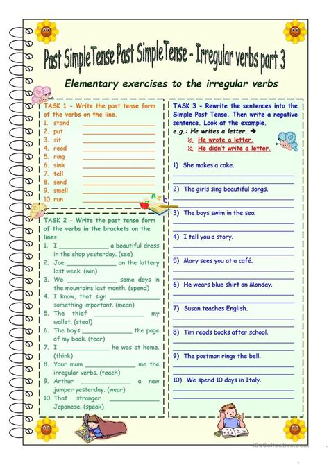 Past Simple Tense Regular Verbs Esl Worksheet By Parts Of