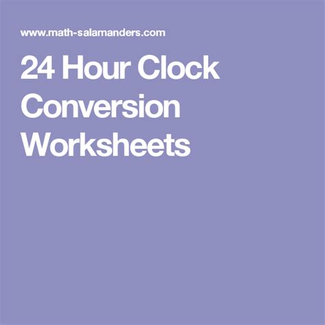 About this world clock / converter. 24 Hour Clock Conversion Worksheets | 24 hour clock, Worksheets, Unit conversion