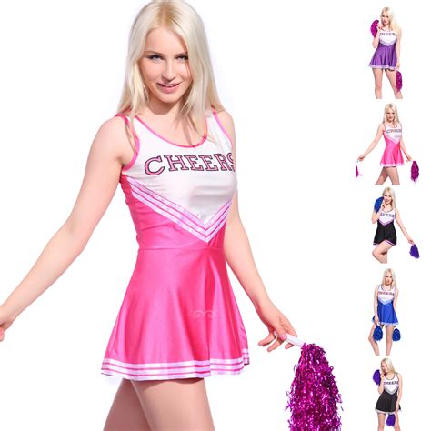 Ladies Cheerleader Costume Cheerleading Sports Outfits Fancy Clothes