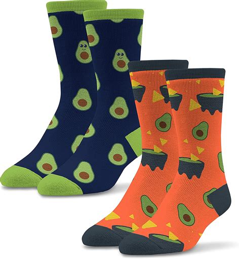 Socktastic Mens Avocado 2 Pack Of Funny Novelty Socks Casual Crew Fits Shoe Size