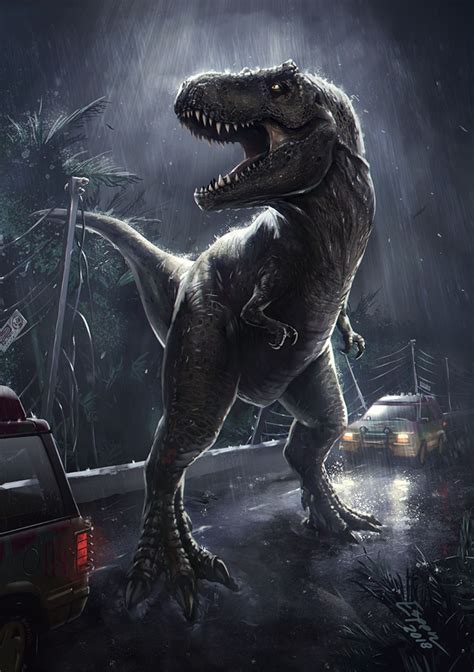 Cinexphile ““t Rex Breakout” By Espen Grundetjern ” T Rex Jurassic Park Jurassic Park Poster