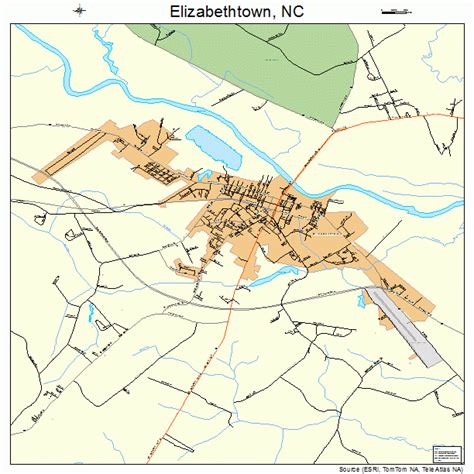 Elizabethtown North Carolina Street Map 3720600