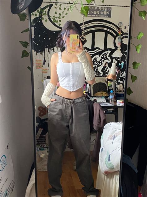 Outfit Green Cargo Pants Grunge Fairy Aesthetic Fit Y2k Grunge Fairy