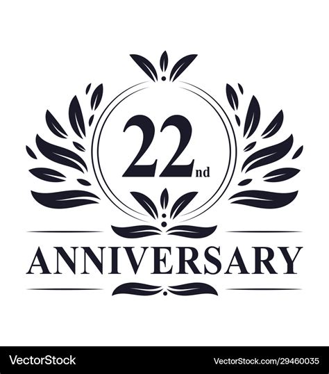 22nd Anniversary Logo 22 Years Celebration Vector Image