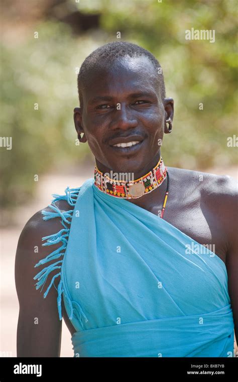 Kenyan Man In Tribal Attire Stock Photo Alamy