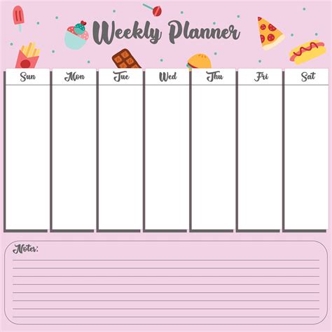Free Printable Weekly Planners Designs | My XXX Hot Girl