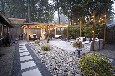 Double Sided Outdoor Fireplace Paradise Restored Landscaping